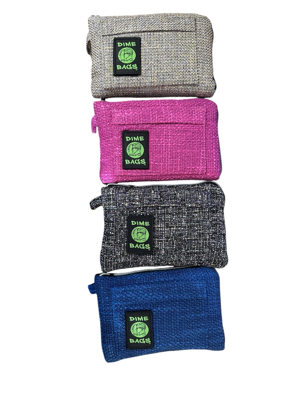 Dime Bags Small Hemp Zipper Pouches padded. Pick your color desc below
